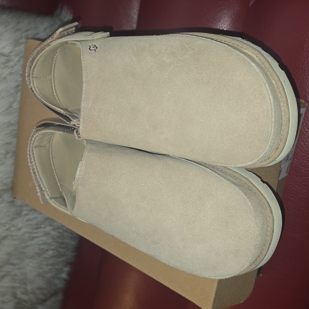 UGG Goldenstar Sand Suede Clogs, Sz 12 - Picture 4 of 9